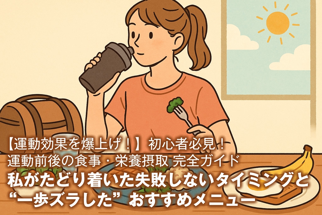 【運動効果を爆上げ！】初心者必見！運動前後の食事・栄養摂取 完全ガイド｜私がたどり着いた失敗しないタイミングと“一歩ズラした”おすすめメニュー
