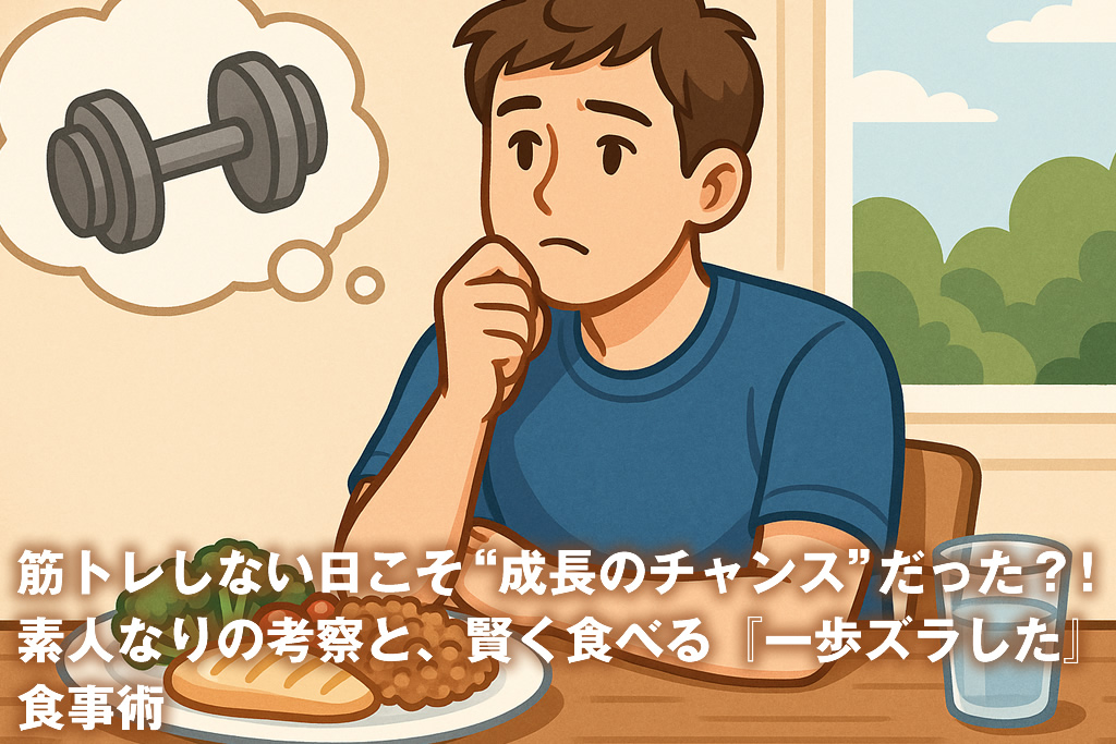 筋トレしない日こそ“成長のチャンス”だった？！素人なりの考察と、賢く食べる『一歩ズラした』食事術